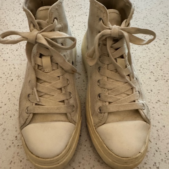 R13 Cream High-Top Athletic Shoes - Picture 4 of 6